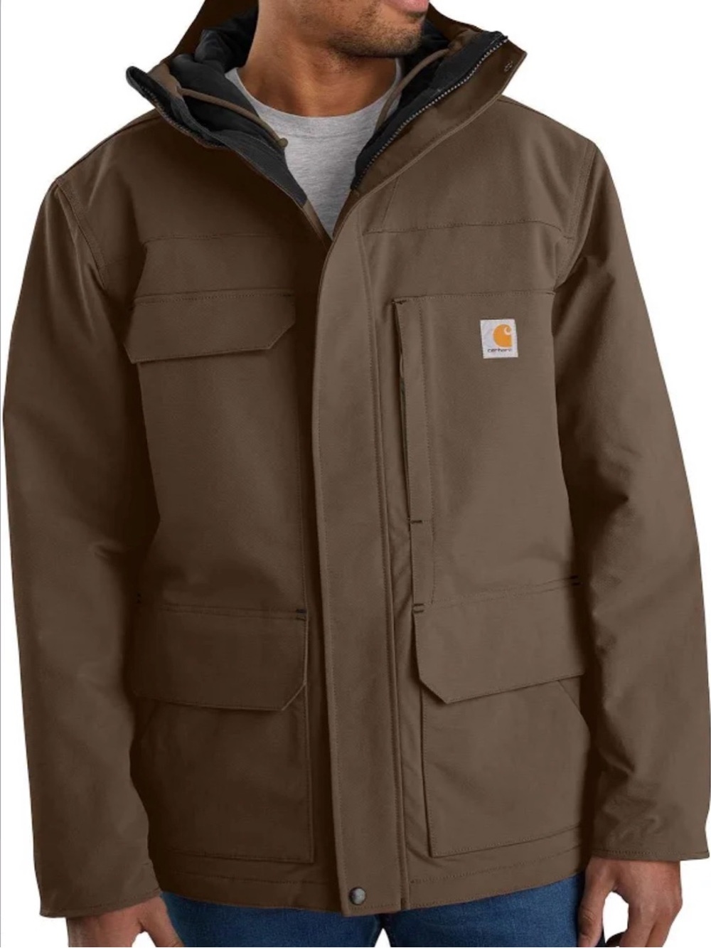 Carhartt Super Dux Jacket Xxl Tall Brown Hooded Work Coat